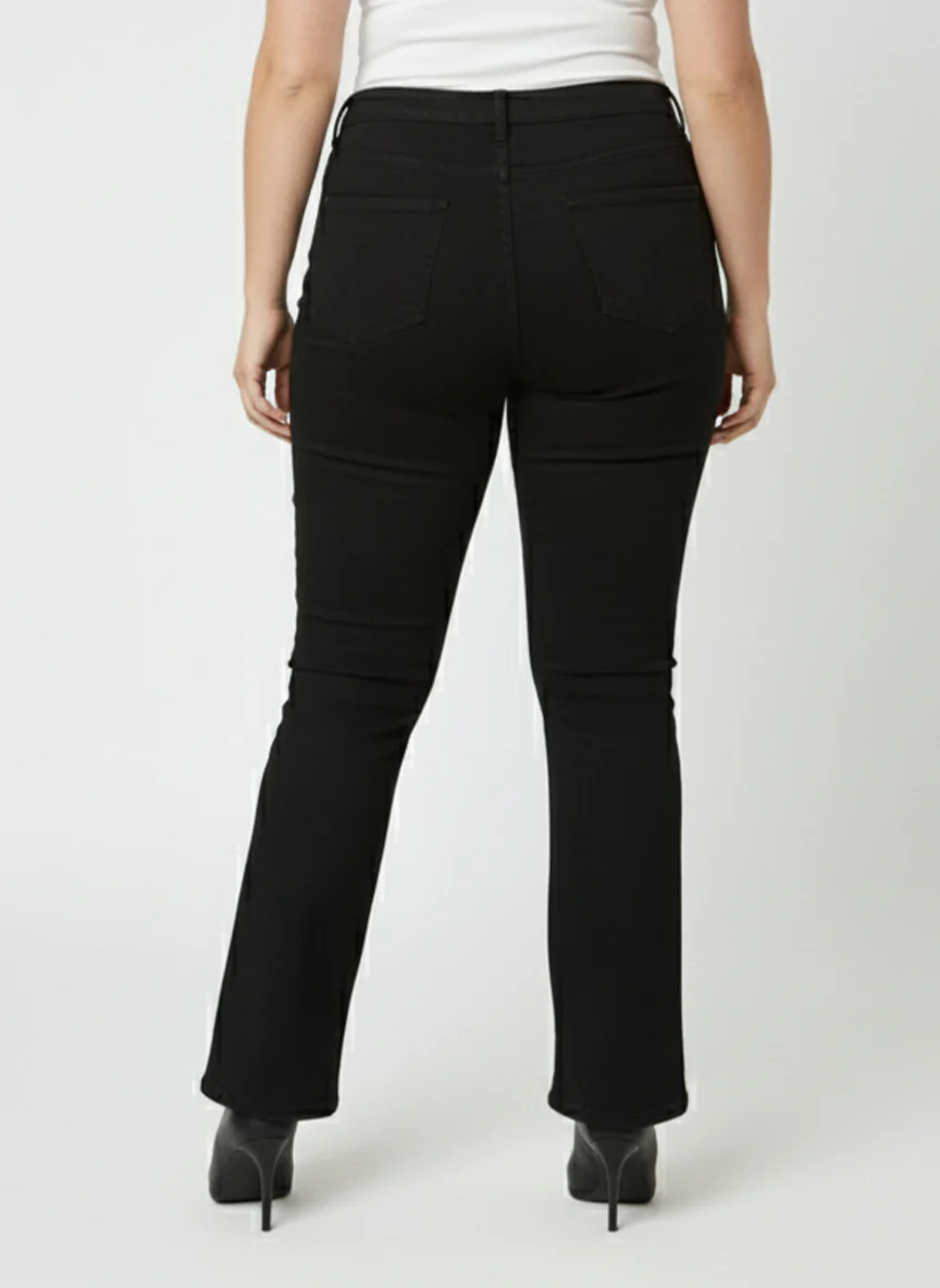 Kraus Kurve Women Black High-Rise Flare Jeans - Image 3