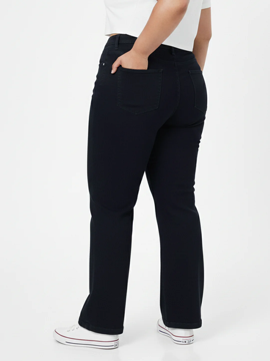 Kraus Kurve Women Black High-Rise Mini Flare Jeans - Image 3
