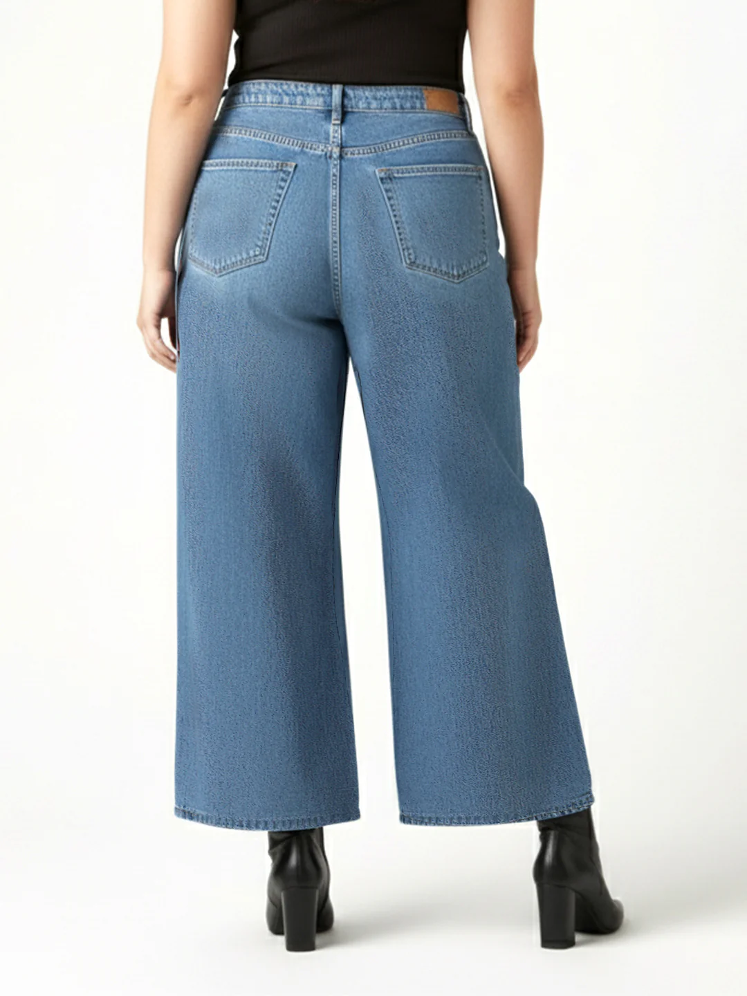 Kraus Kurve Women Blue Super Wide Leg Jeans - Image 3