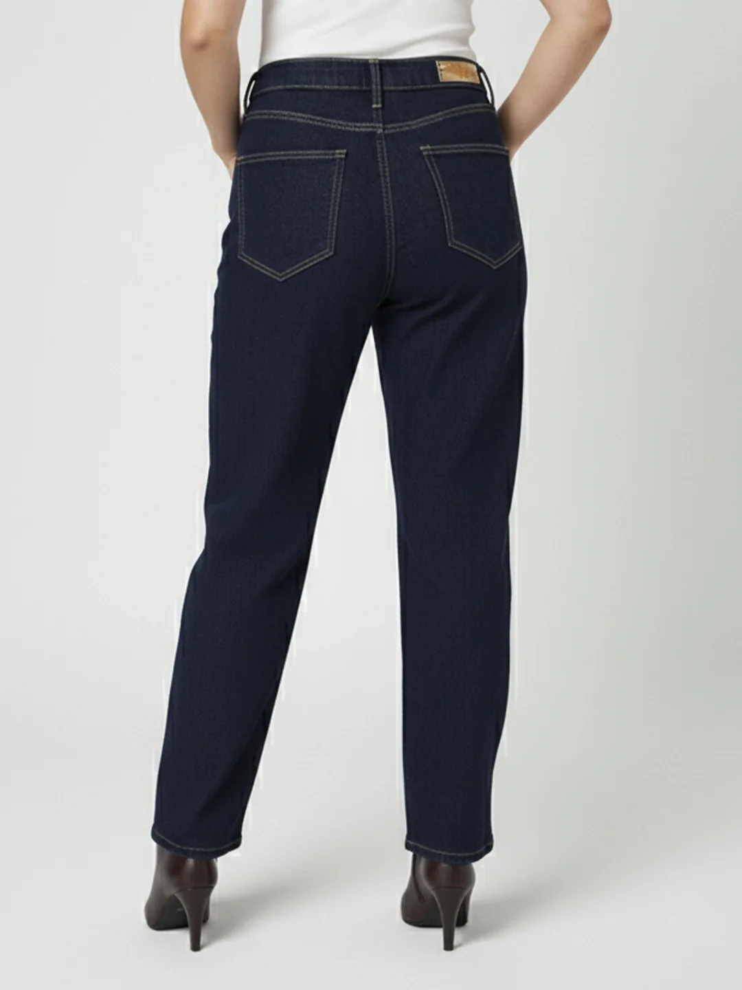 Kraus Kurve Women Dark Blue High-Rise Baggy Jeans - Image 3