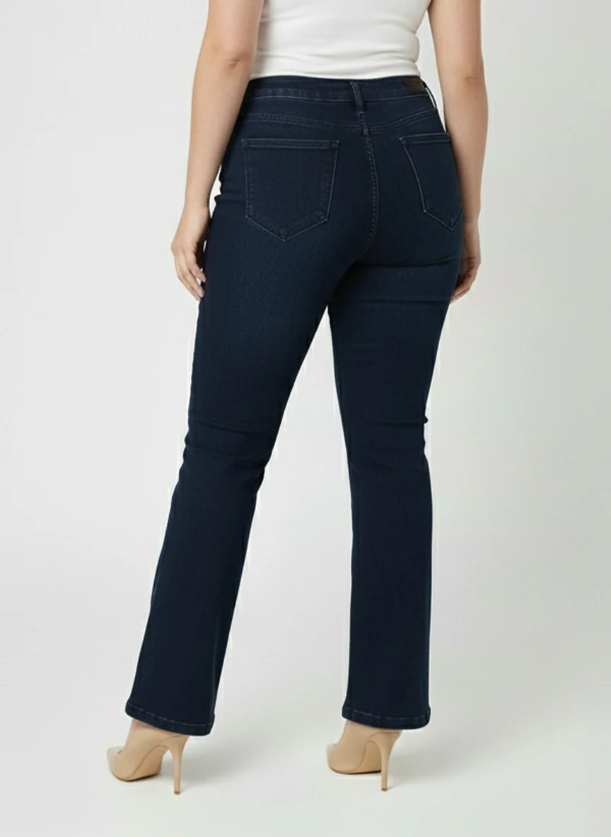 Kraus Kurve Women Dark Blue High-Rise Flare Jeans - Image 3