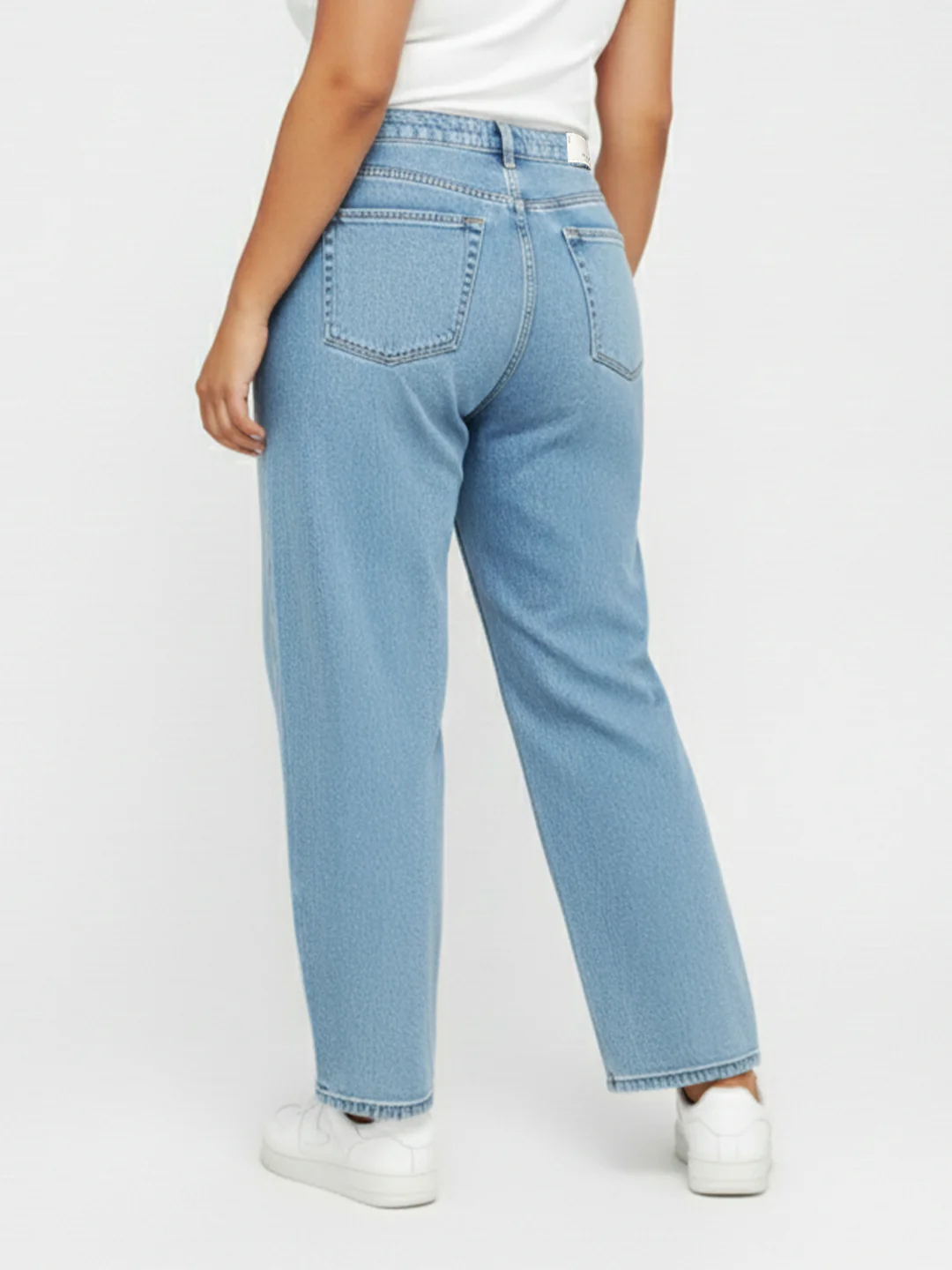 Kraus Kurve Women Light Blue High-Rise Baggy Jeans - Image 3