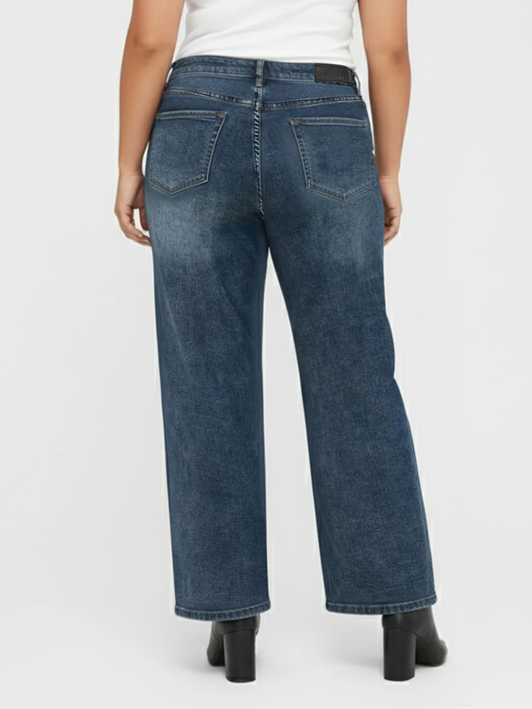 Kraus Kurve Women Slate Blue High-Rise Wide Leg Jeans - Image 3