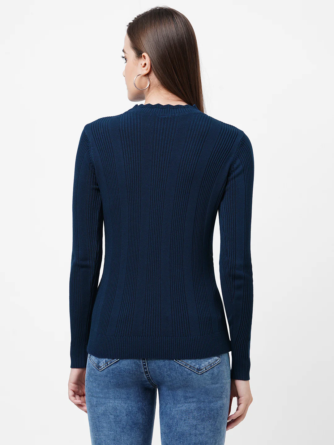 Women Airforce Blue Winter Sweater - Image 3