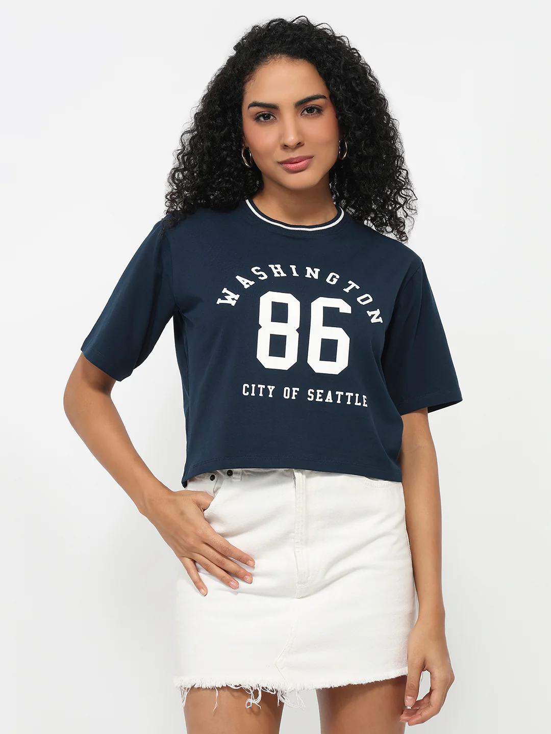 Women Airforce Graphic Crop Tees - Image 2