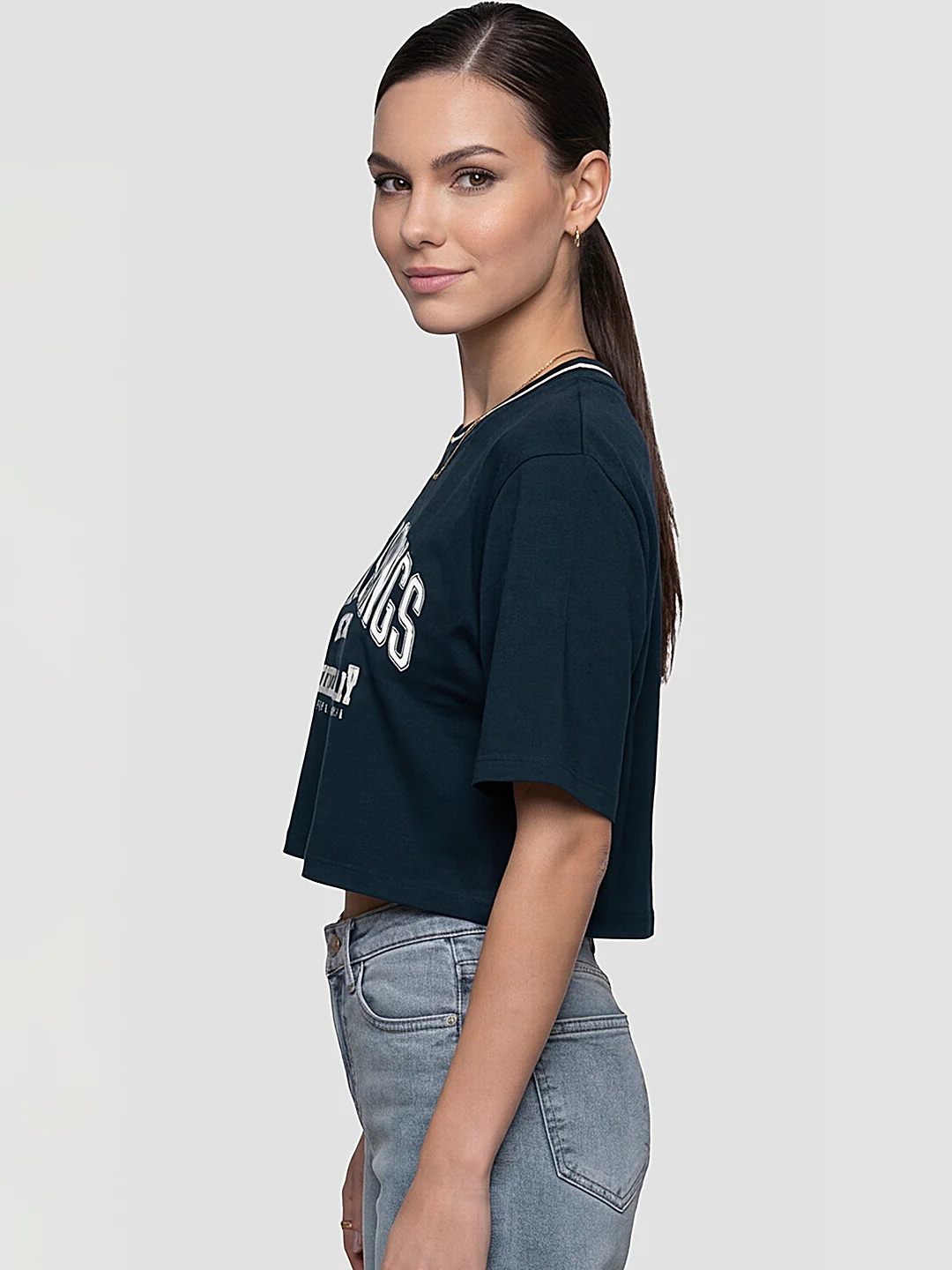 Women Airforce Graphic Print Crop Tees - Image 5