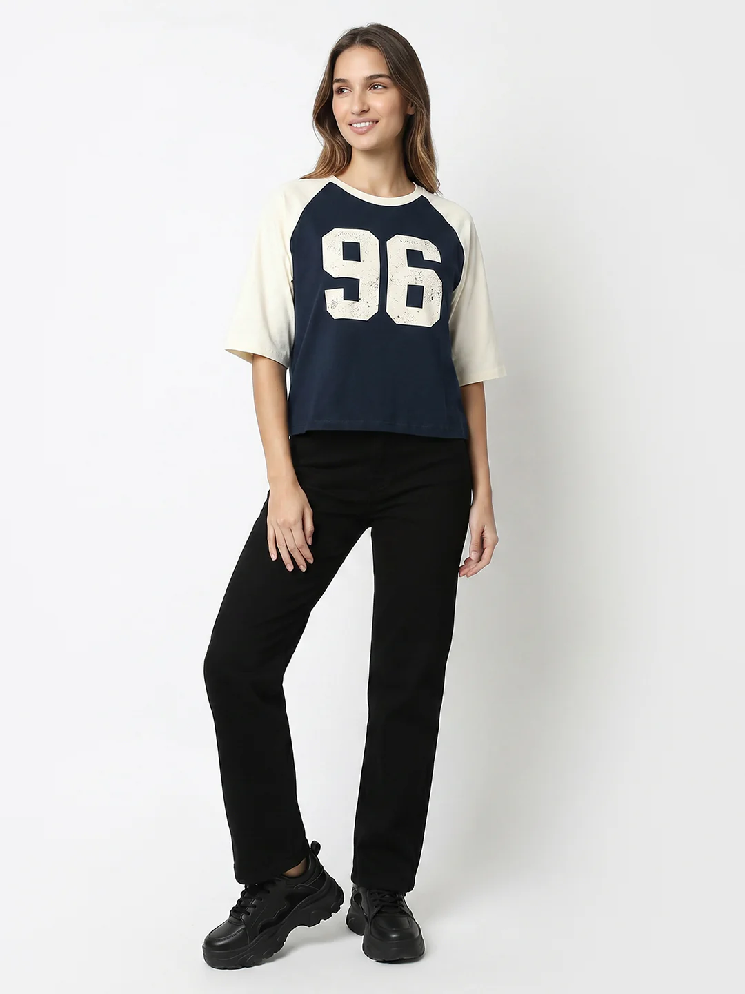 Women Airforce/Ivory Crop Tees - Image 4
