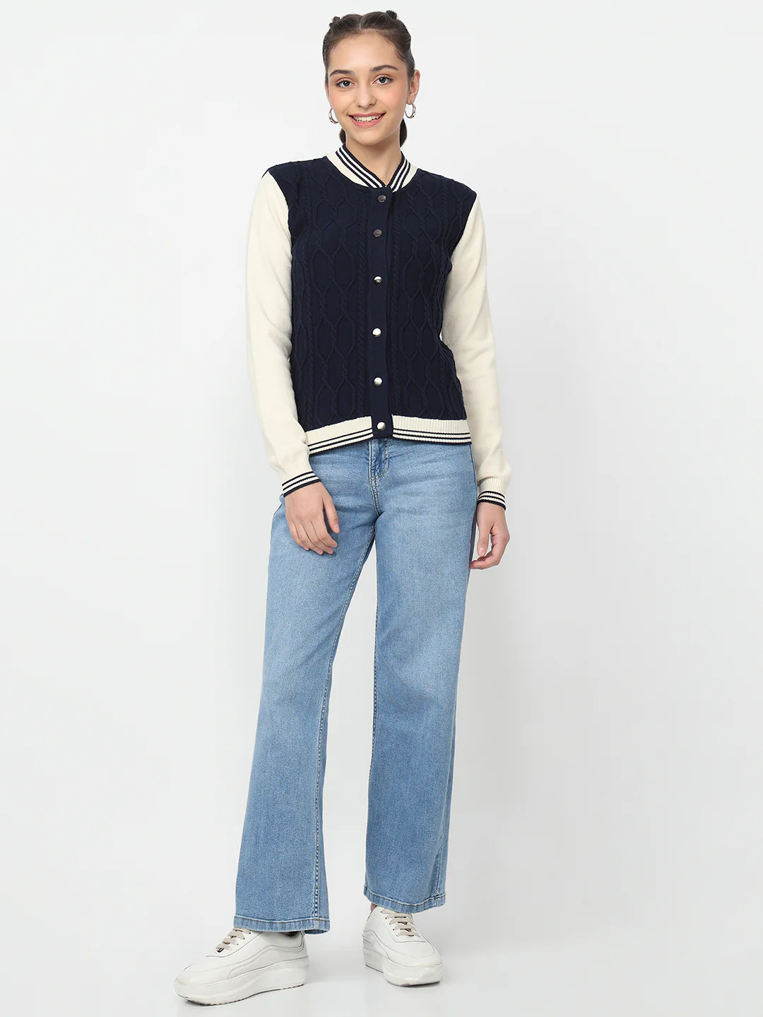 Women Airforce/Off White Varsity Jacket - Image 4