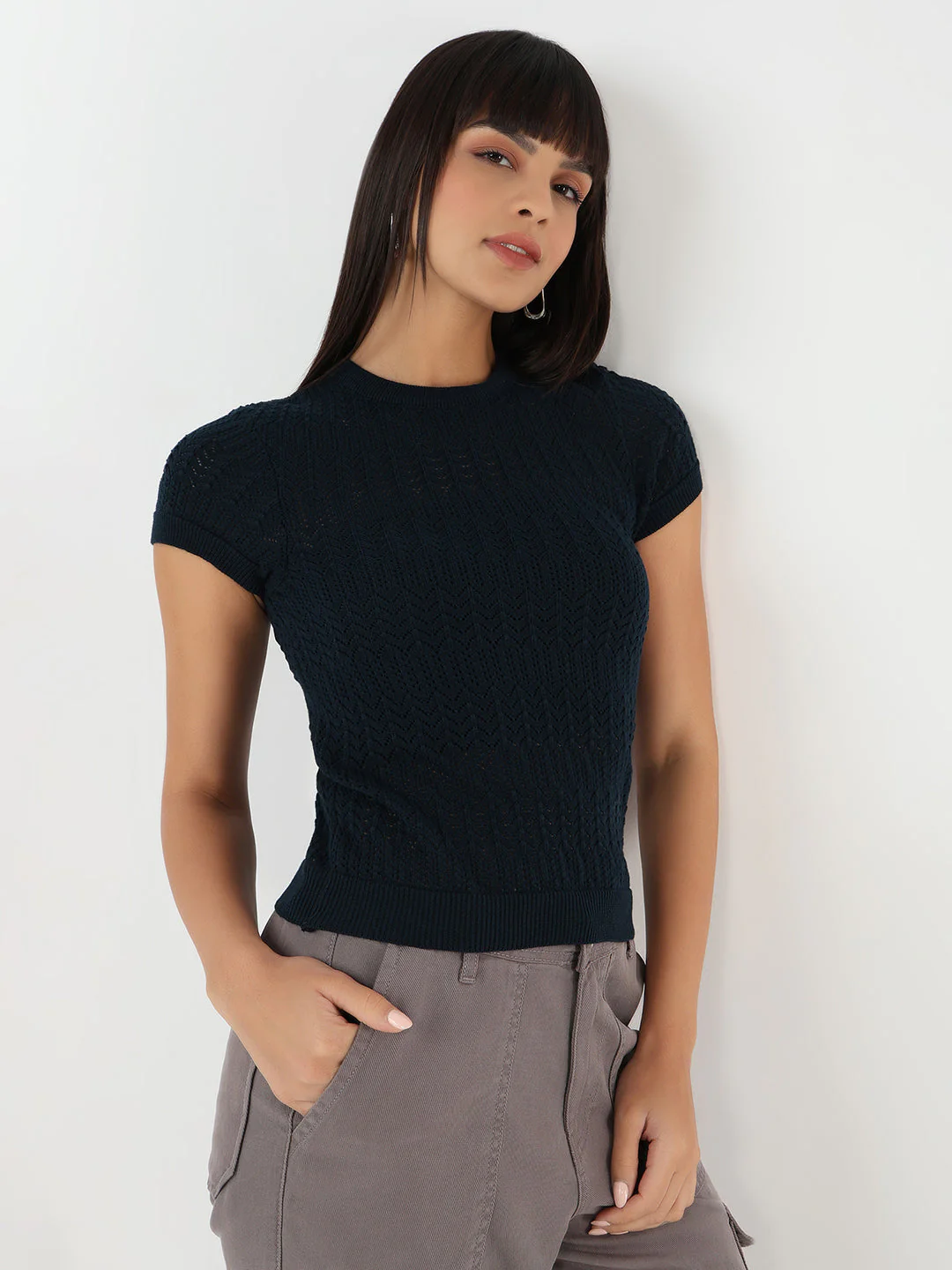 Women Airforce Slim Flat Knit Top - Image 4
