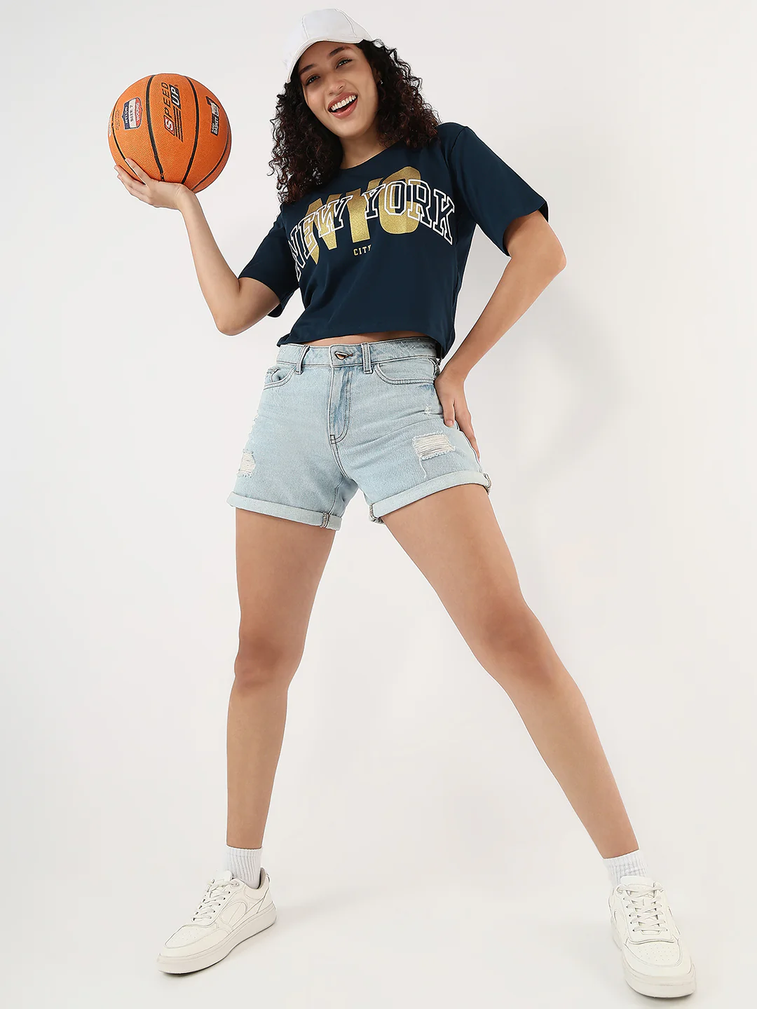 Women Airforce Slim Graphic Crop Tees
