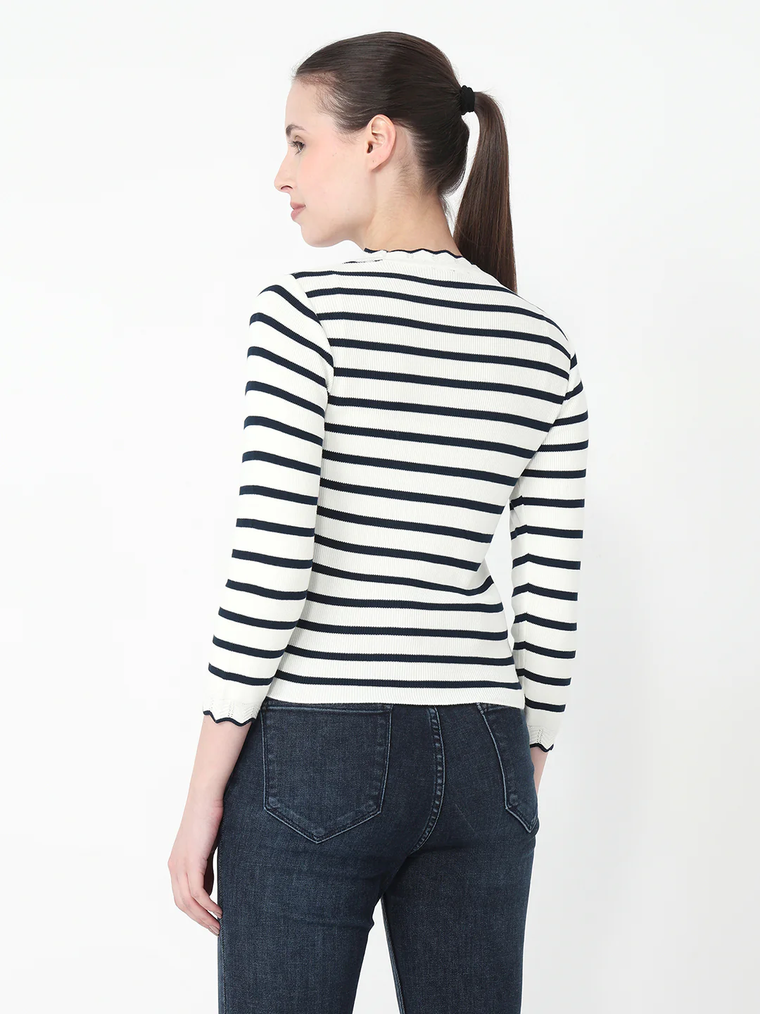 Women Airforce/White Slim Fit Flat Knit - Image 3