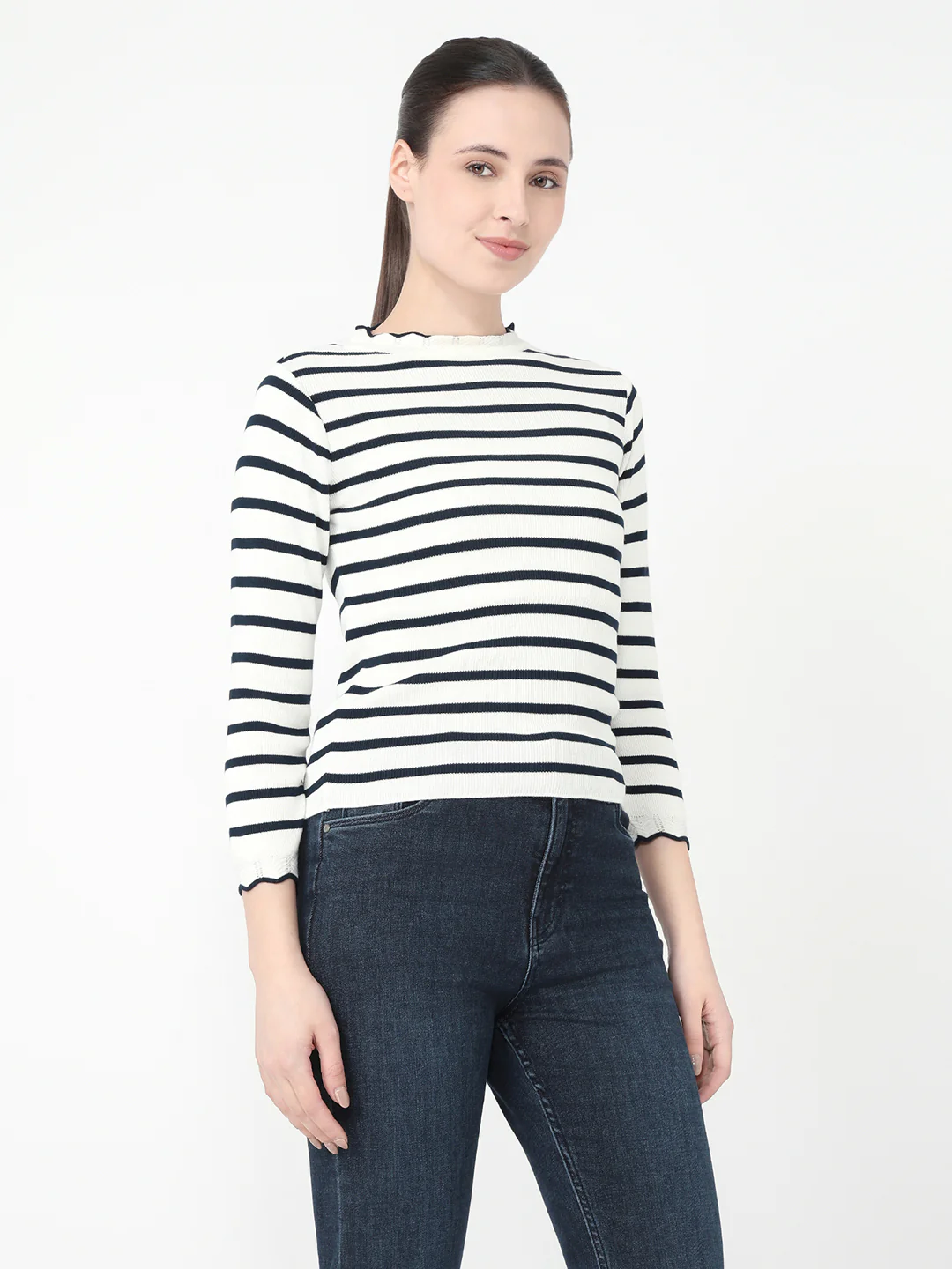 Women Airforce/White Slim Fit Flat Knit - Image 5