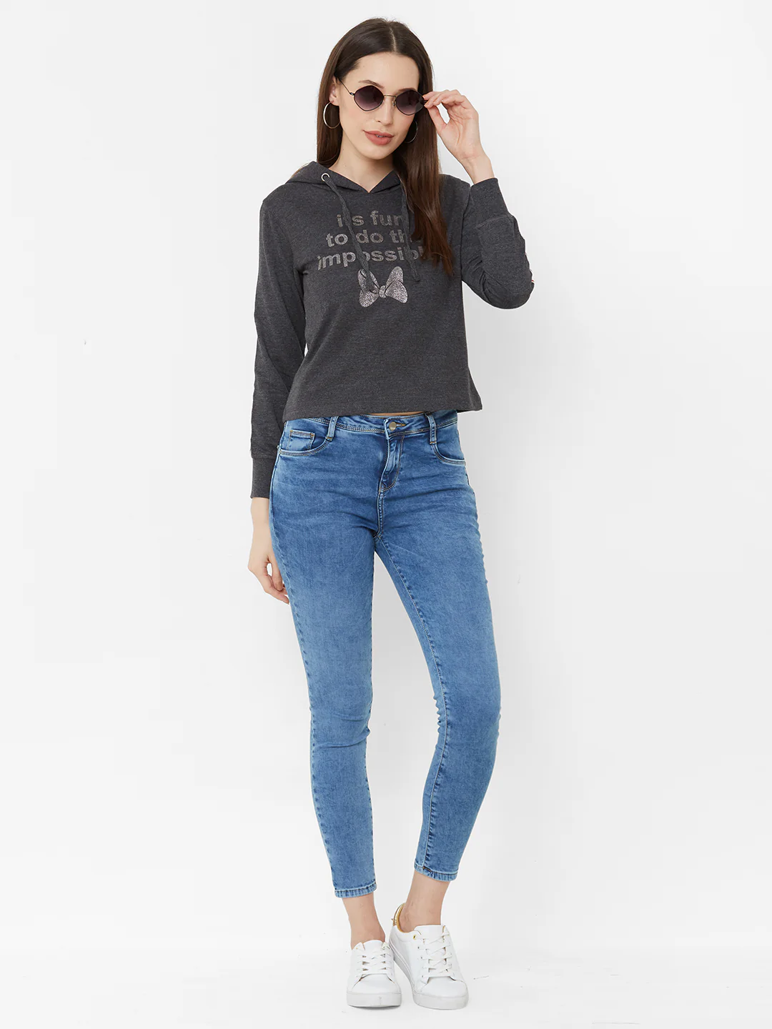 Women Anthra Melange T-Shirt