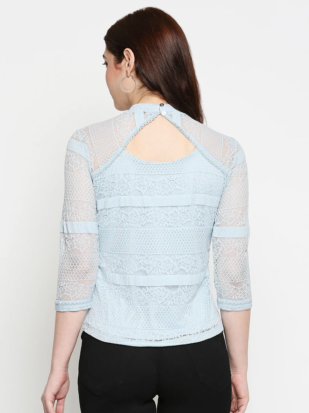 Women Aqua Blue Top - Image 3