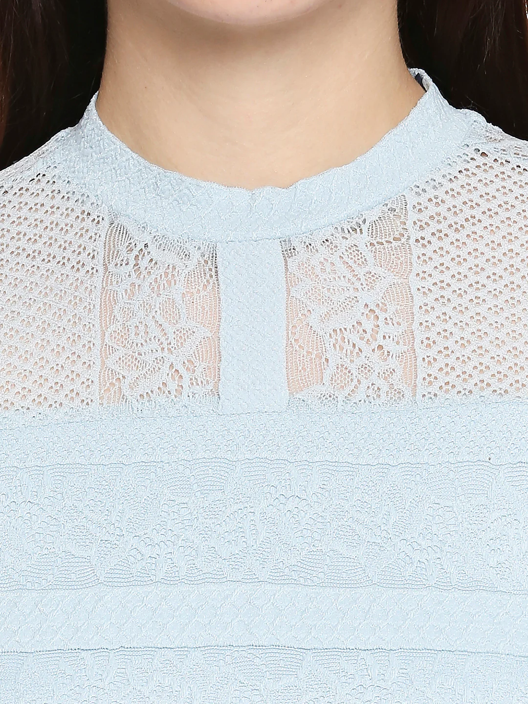 Women Aqua Blue Top - Image 4