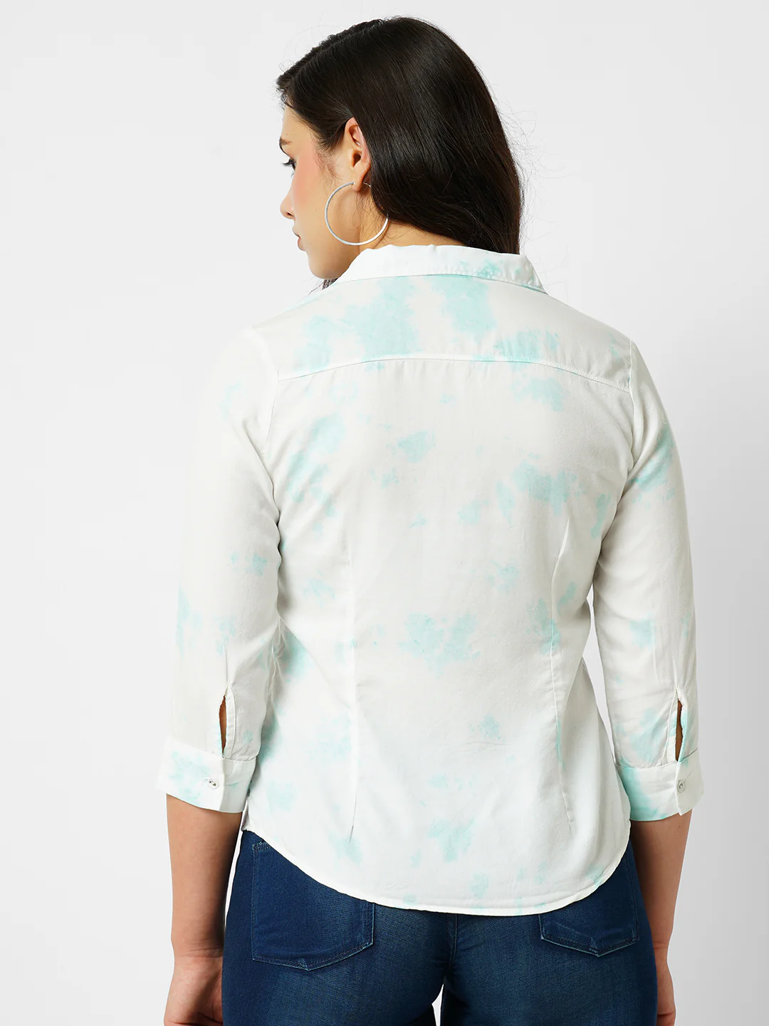 Women Aqua Tie/Dye Shirt - Image 3