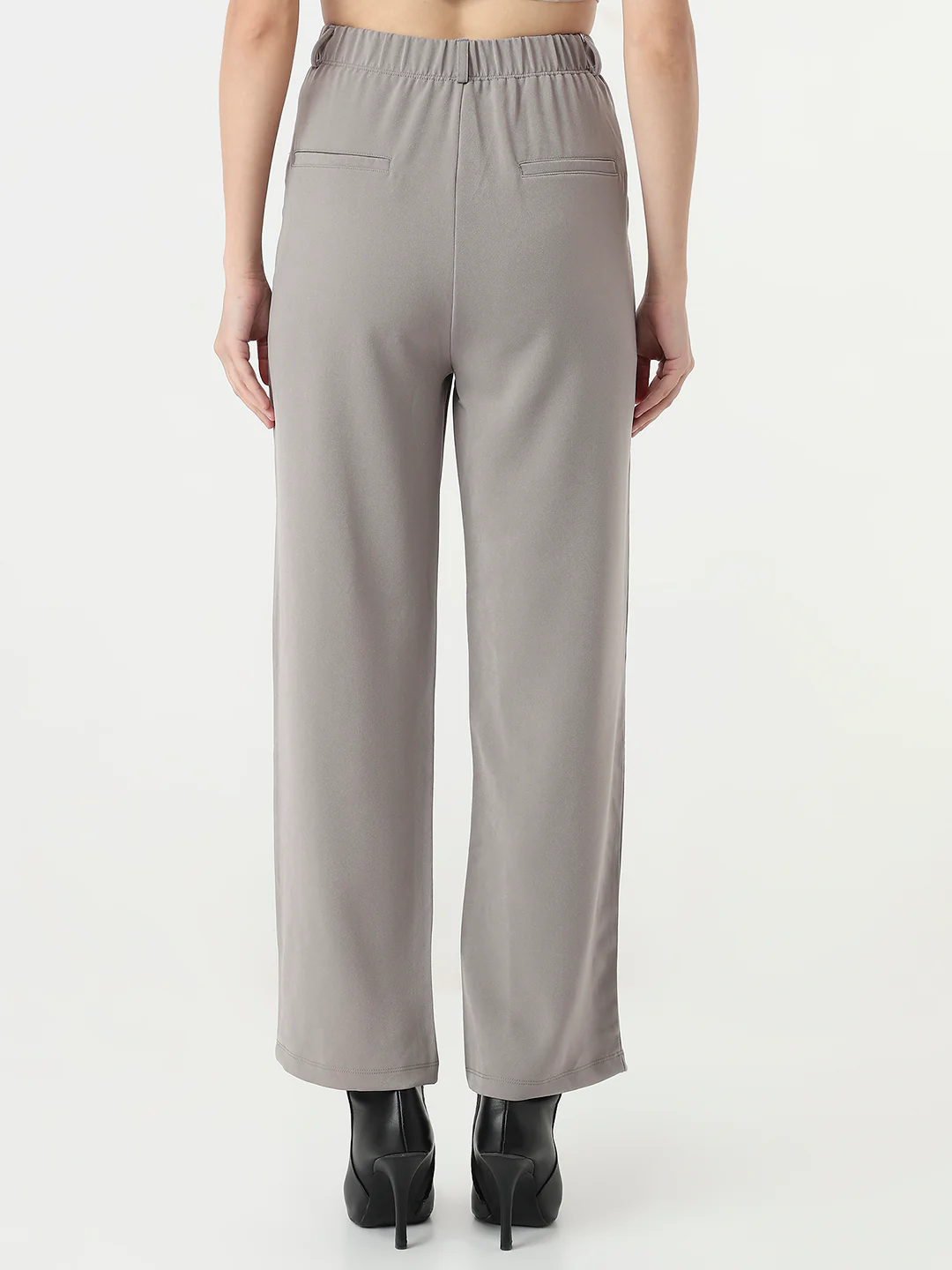 Women Ash High-Rise Straight Fit Korean Pants - Image 3