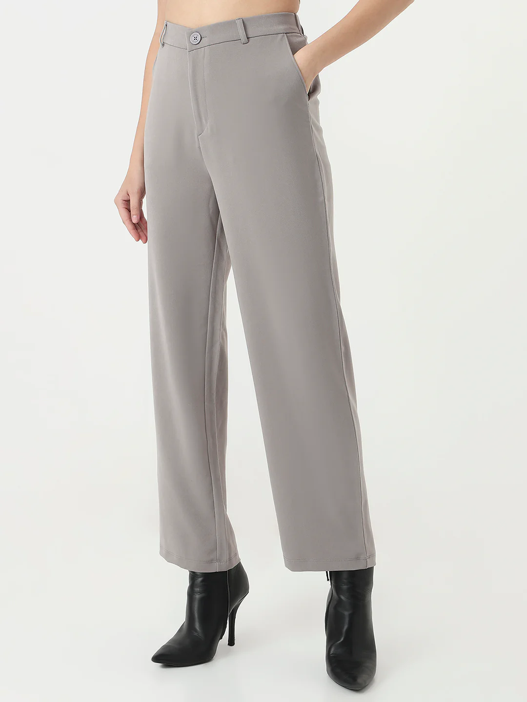 Women Ash High-Rise Straight Fit Korean Pants - Image 7