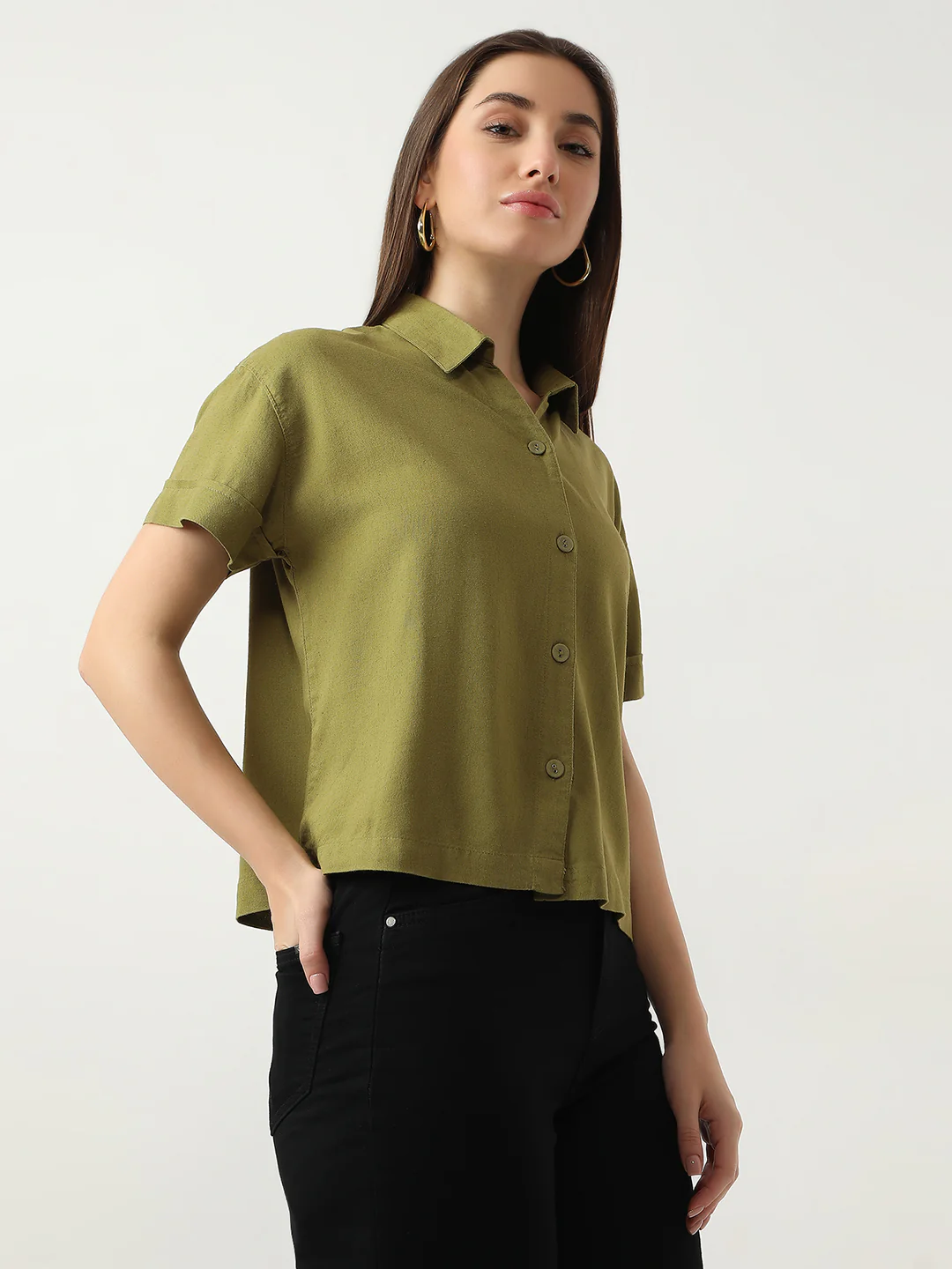 Women Avocado Crop Shirt - Image 4
