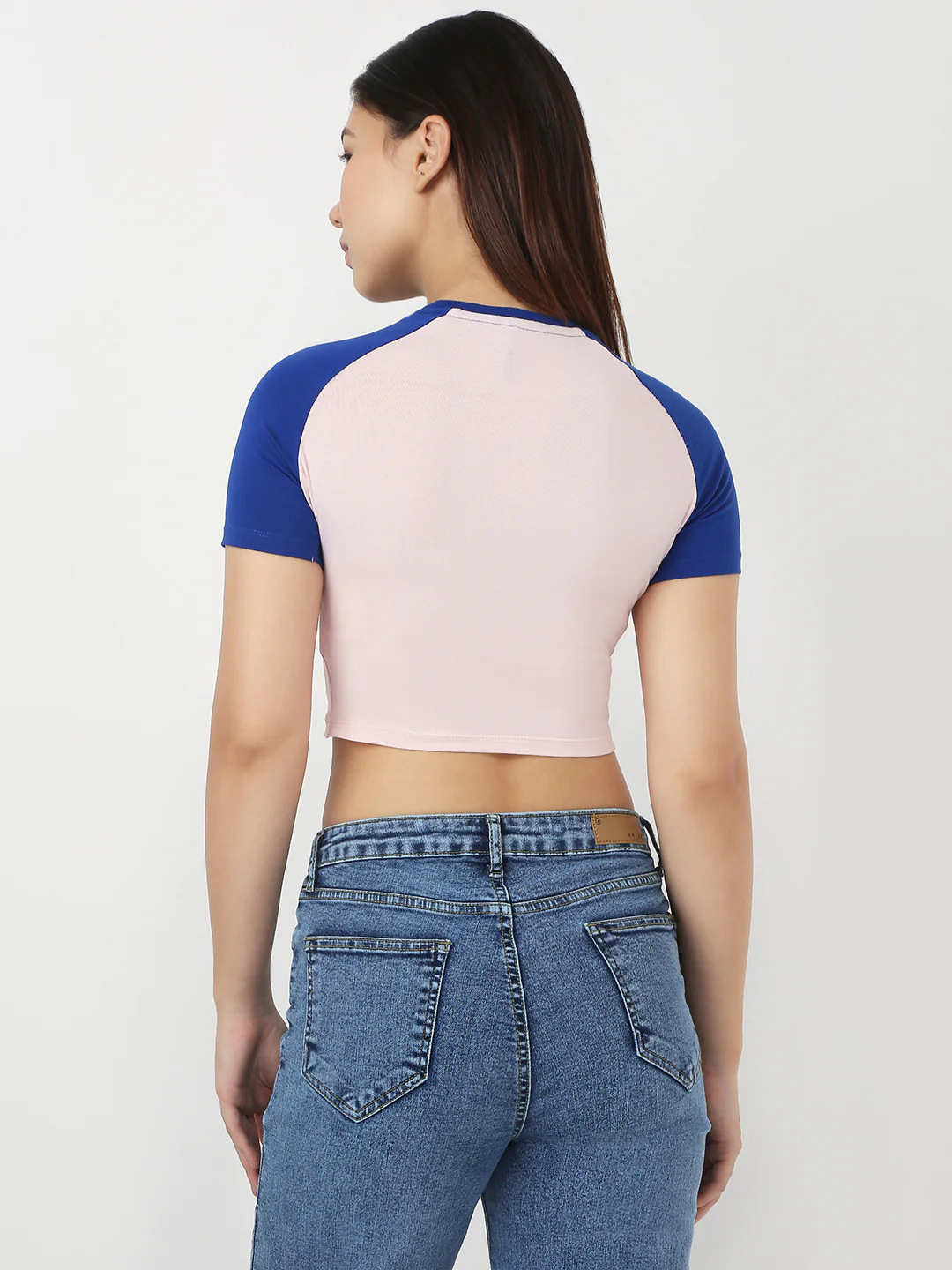 Women Baby Pink/Blue Slim Genz Tees - Image 3