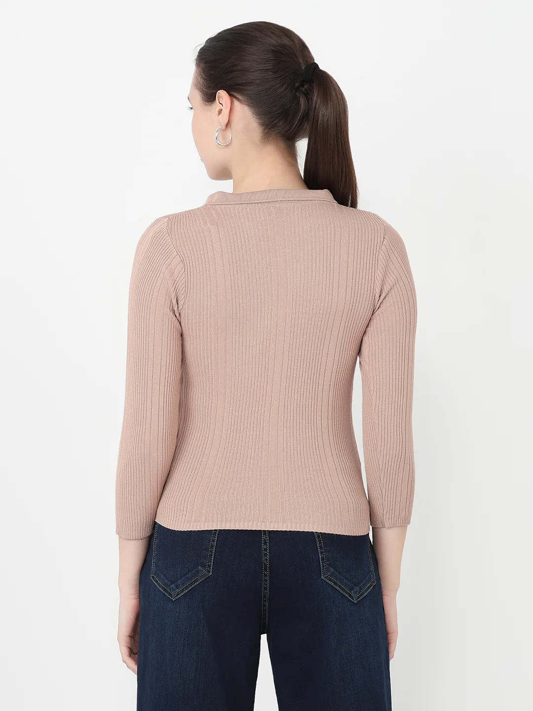 Women Beige Flat Knit - Image 3