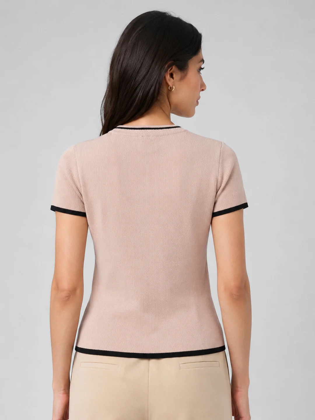Women Beige Flat Knit - Image 3