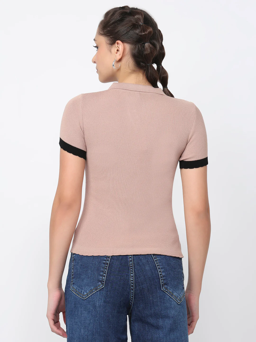 Women Beige Flat Knit - Image 3