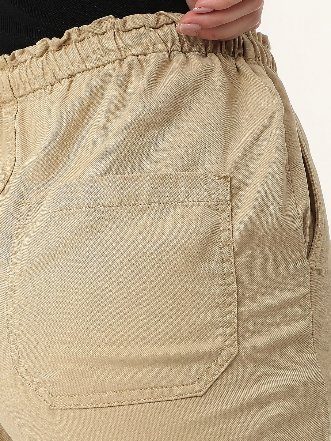 Women Beige Loose Straight Fit Trouser - Image 6
