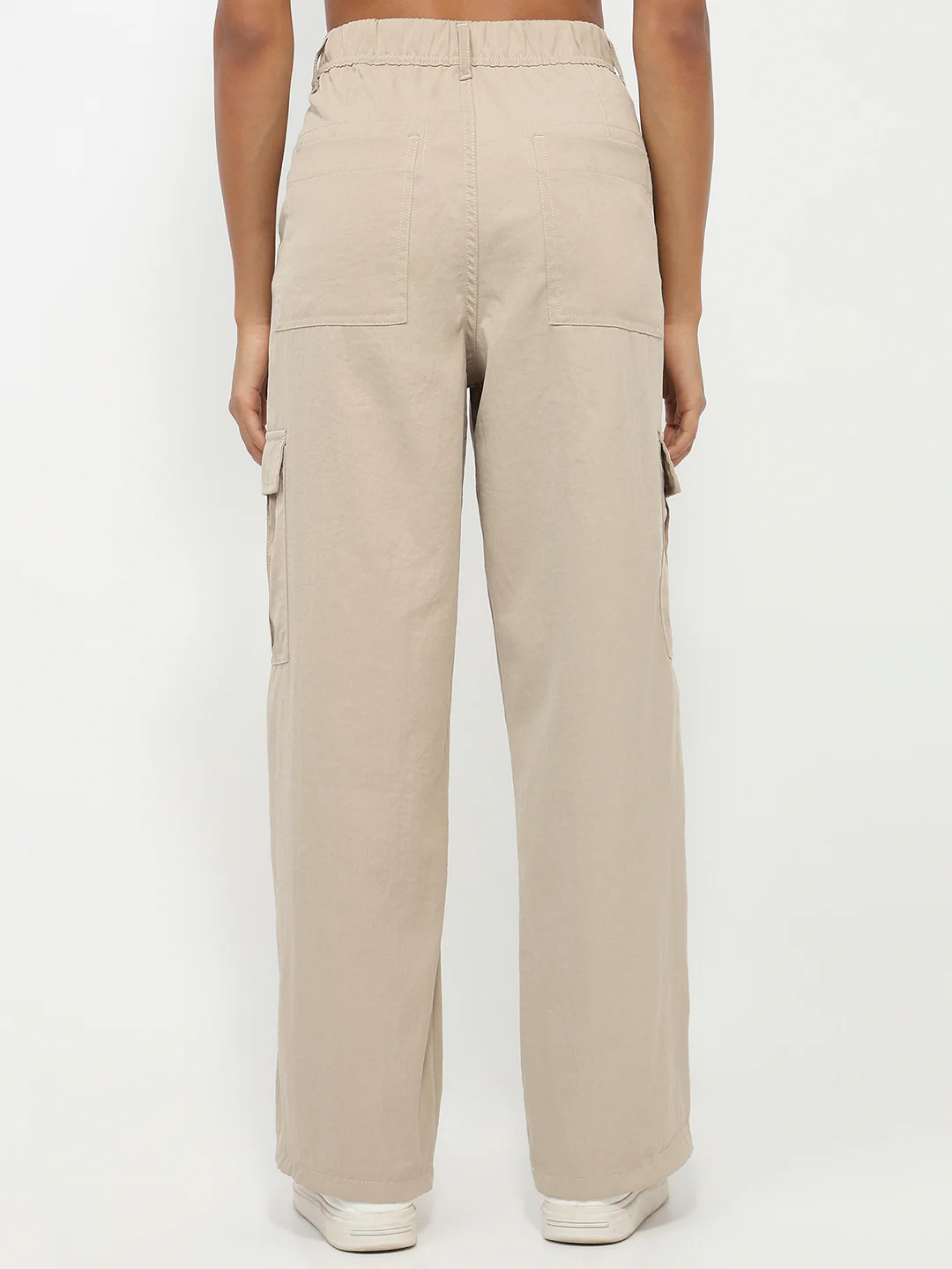 Women Beige Mid-Rise Cargo - Image 3