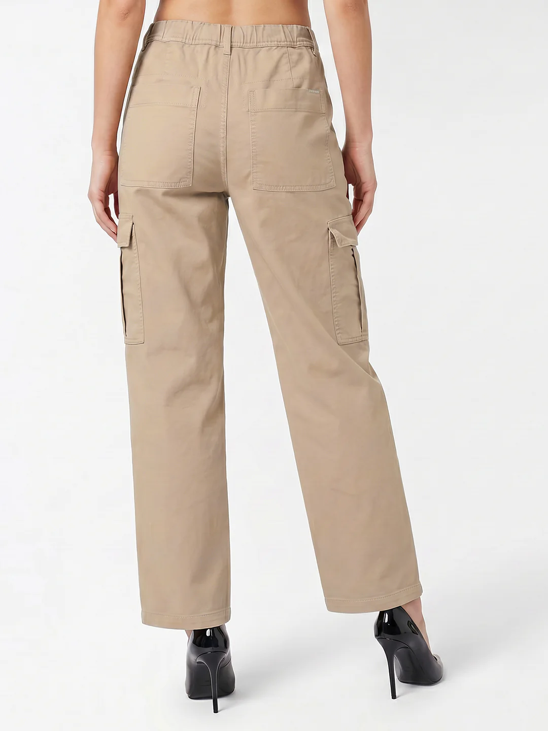 Women Beige Mid-Rise Cargo - Image 3