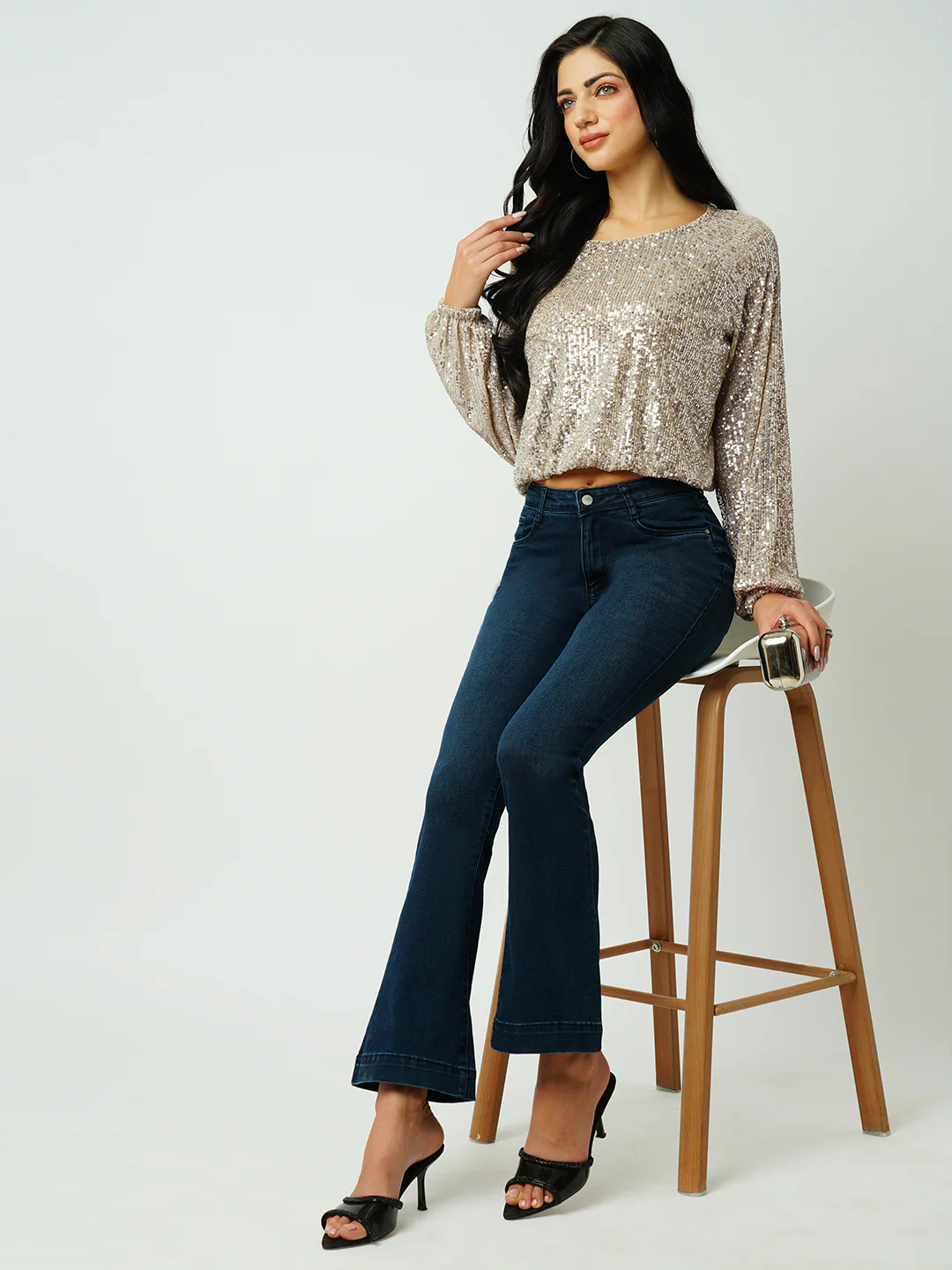 Women Beige Party Wear Top
