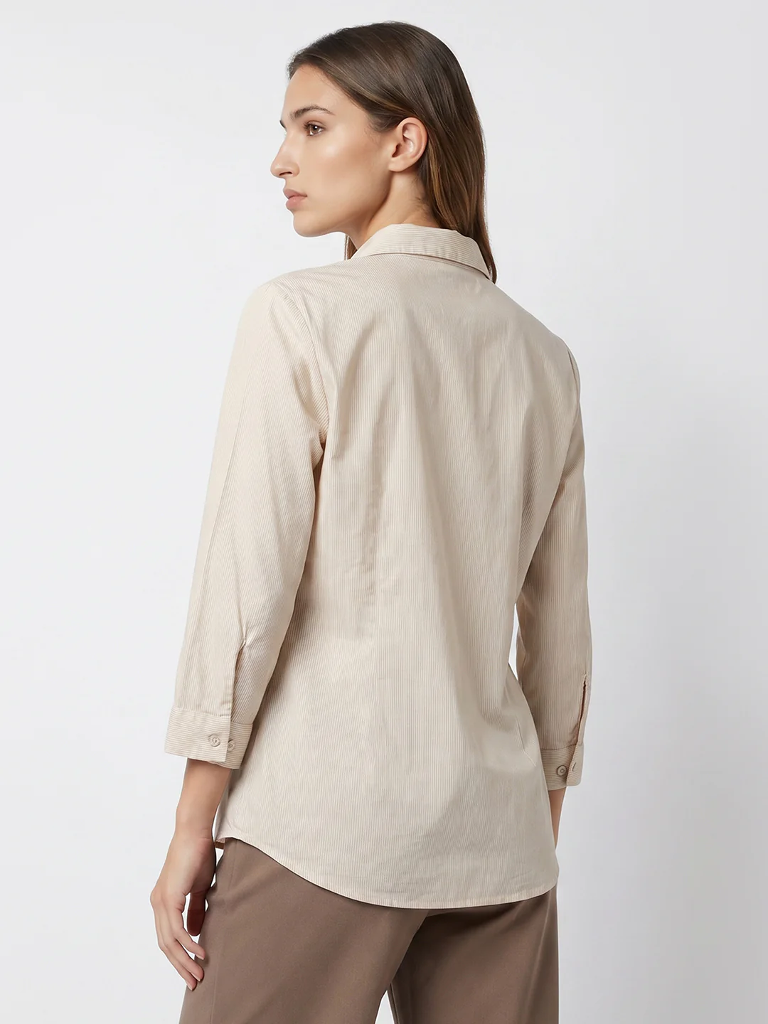 Women Beige Shirt - Image 3