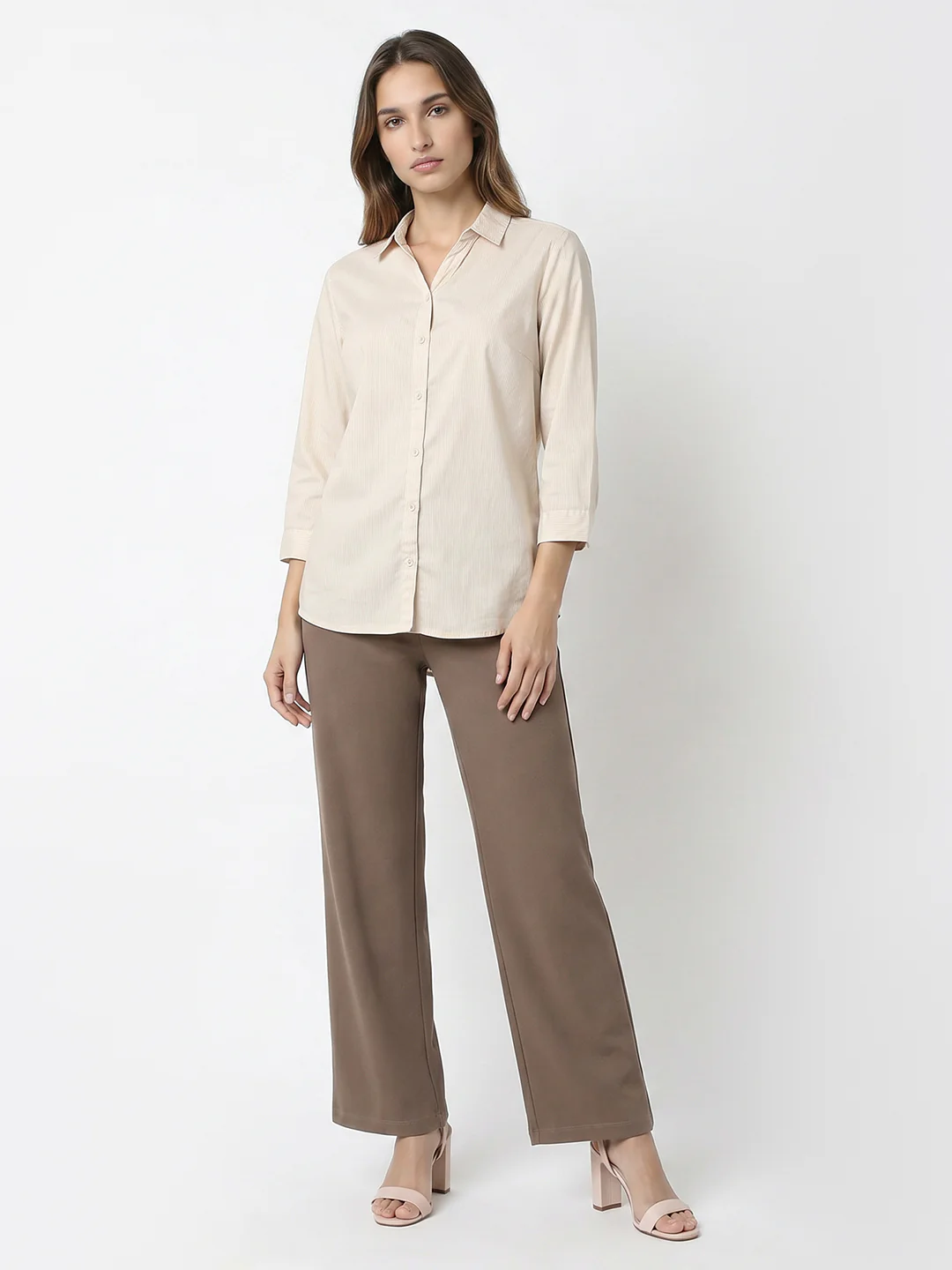 Women Beige Shirt - Image 4