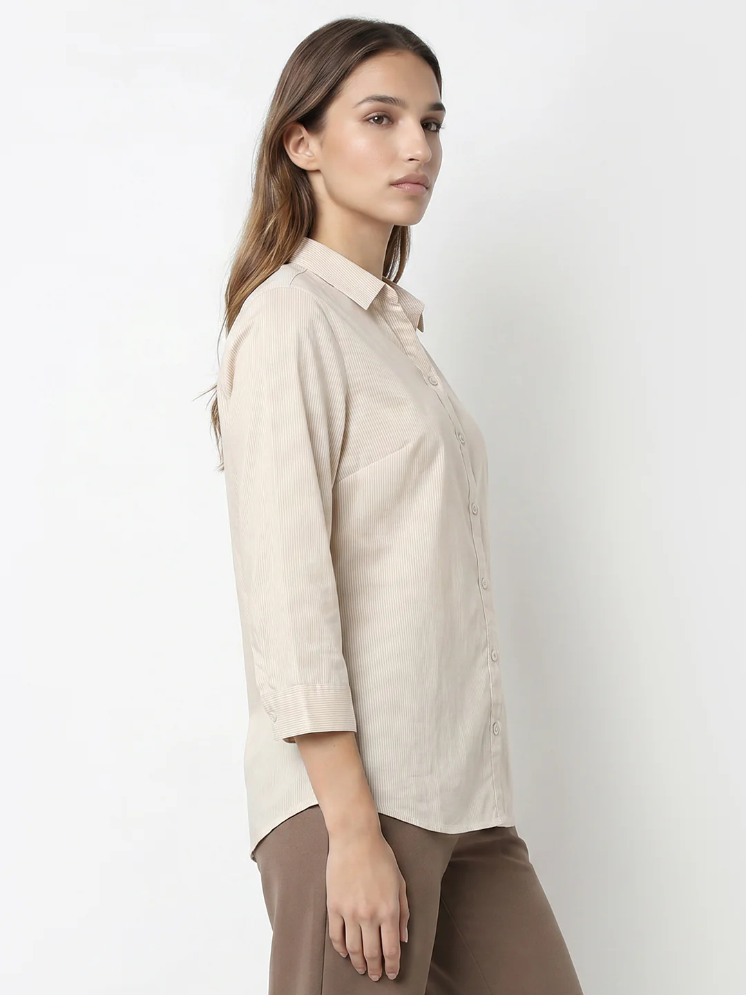 Women Beige Shirt - Image 5