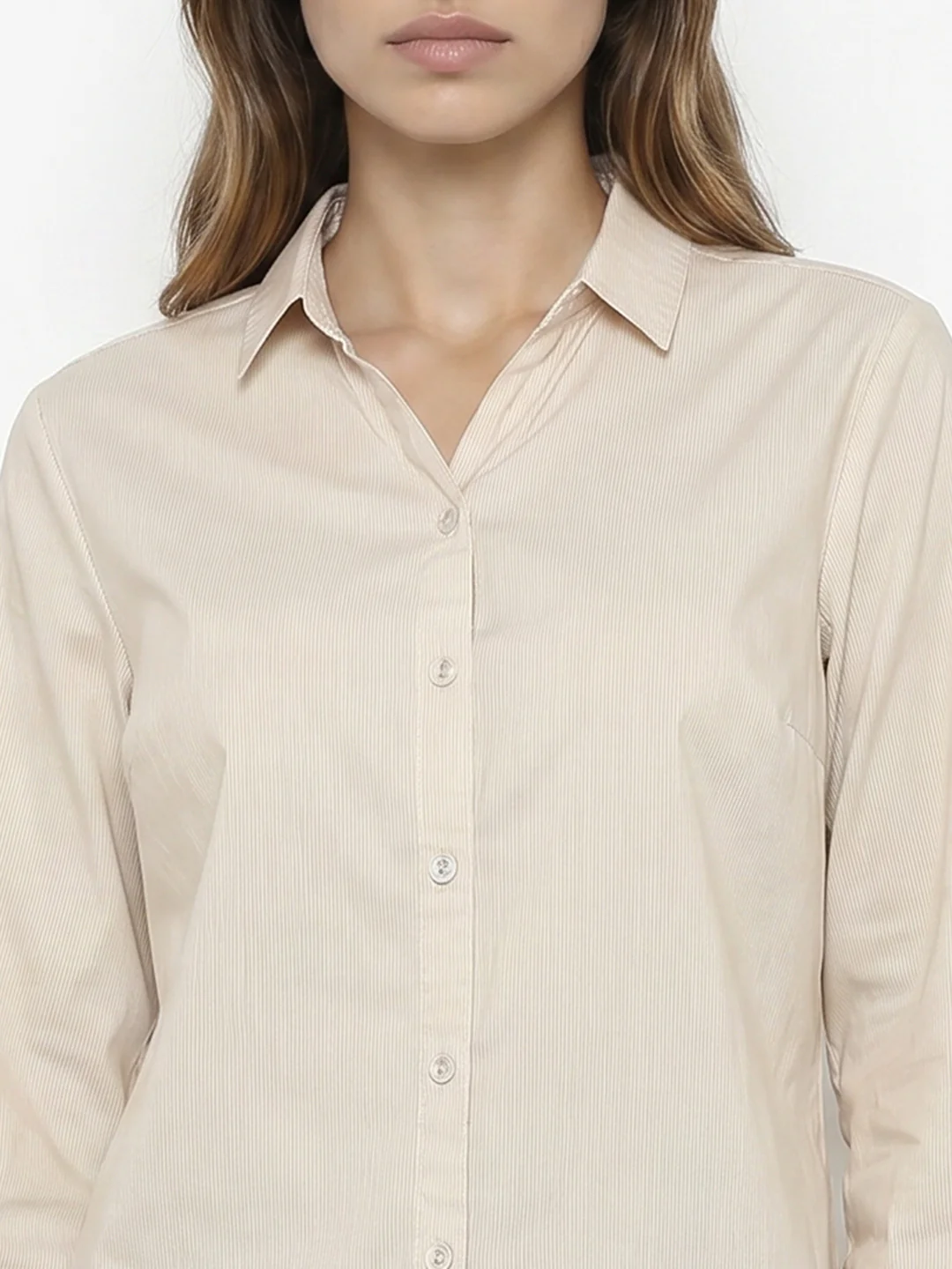 Women Beige Shirt - Image 6