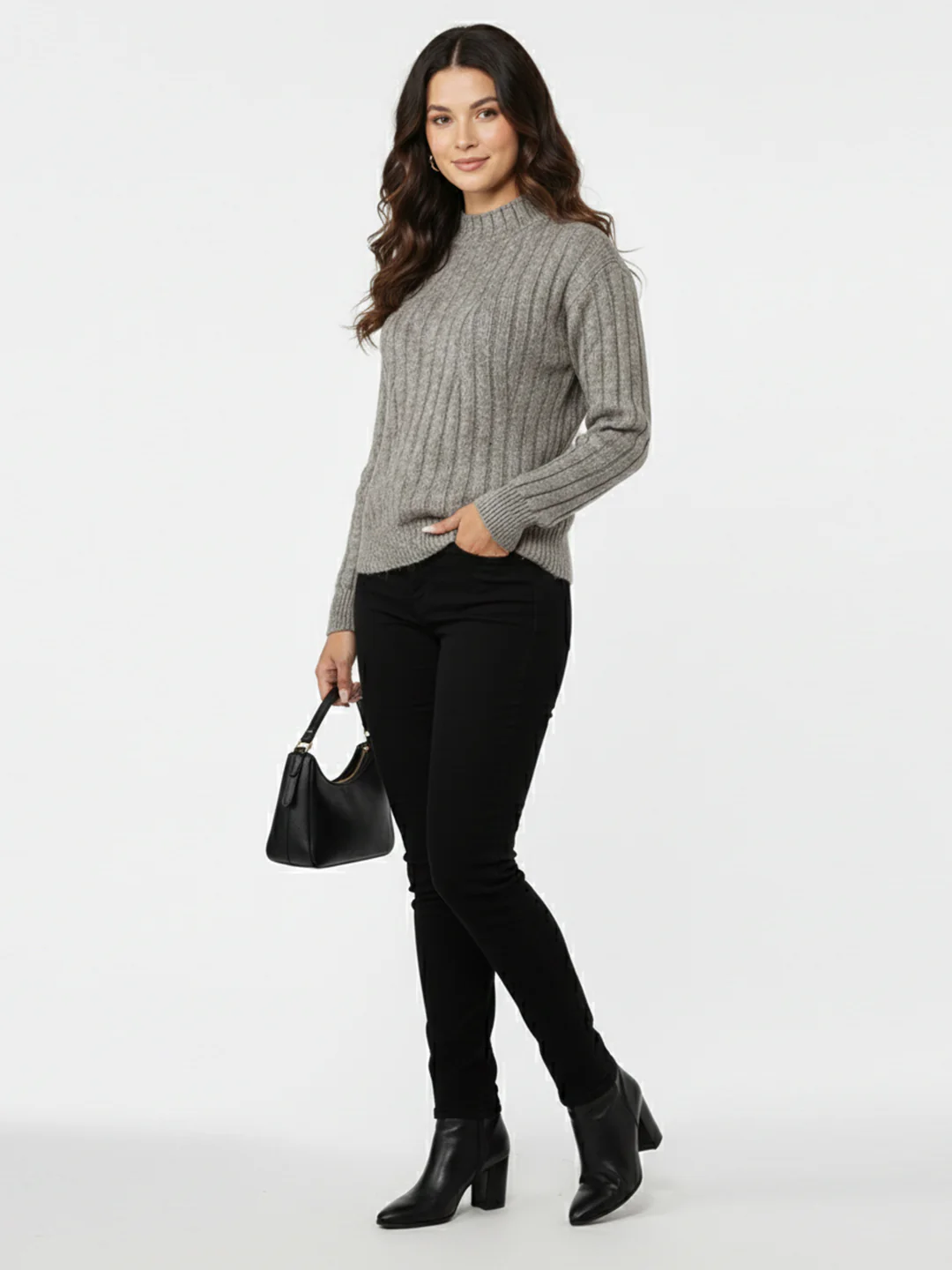 Women Beige Slim Fit Sweater