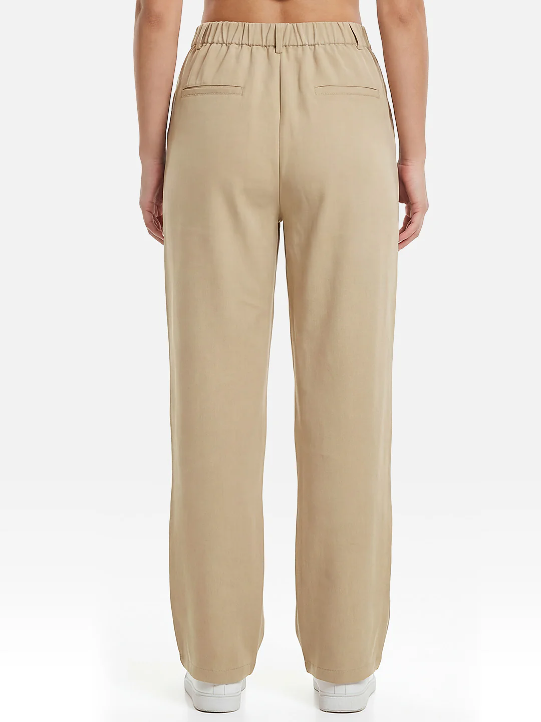 Women Beige Straight Korean Pants - Image 3