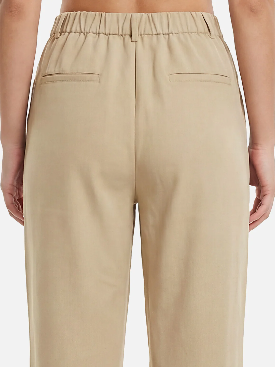Women Beige Straight Korean Pants - Image 6