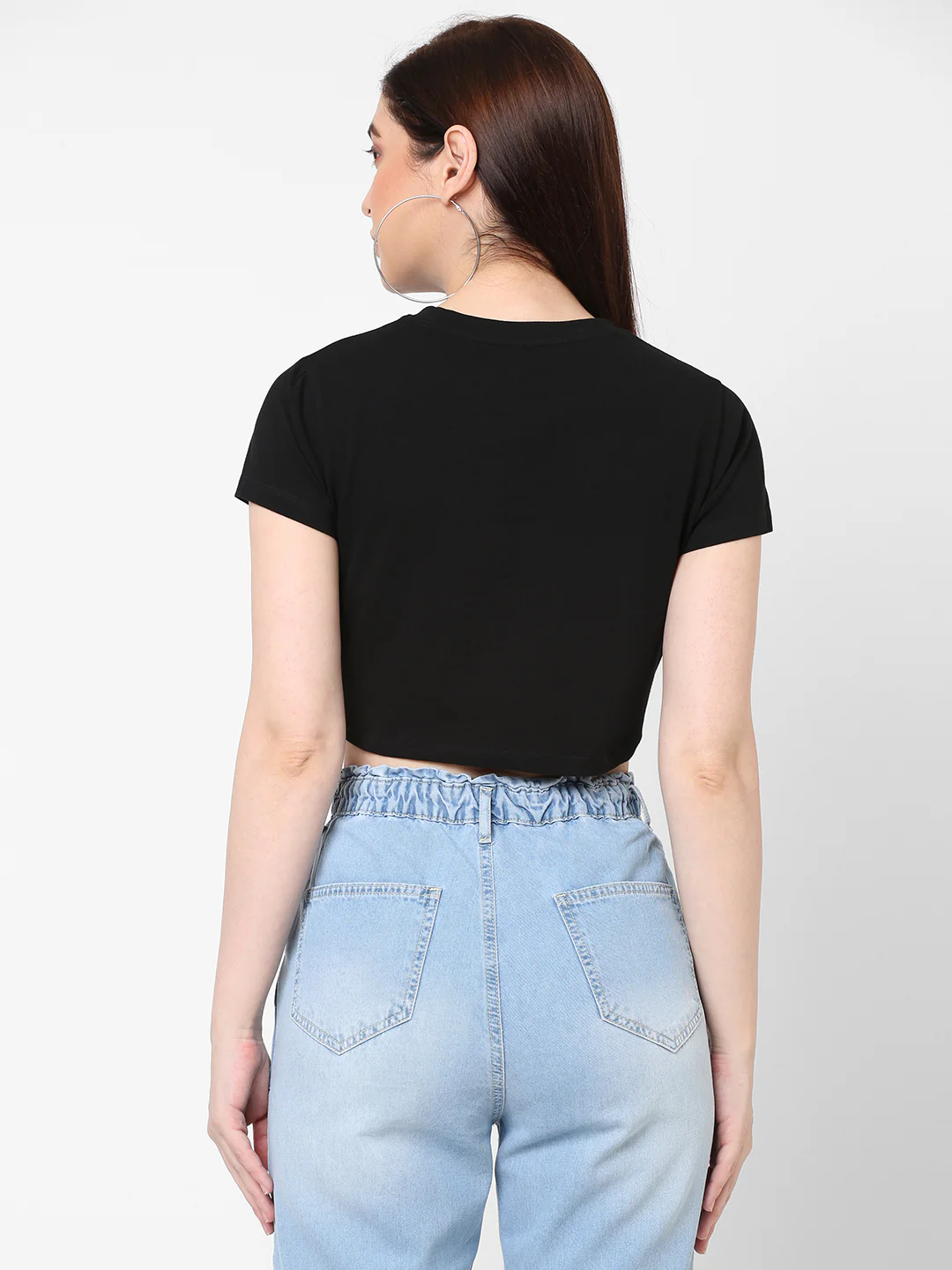 Women Black Crop T-Shirt - Image 3