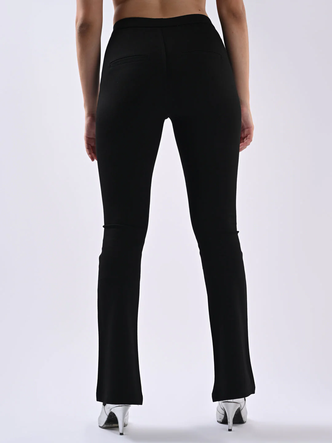 Women Black Flare Treggings - Image 3