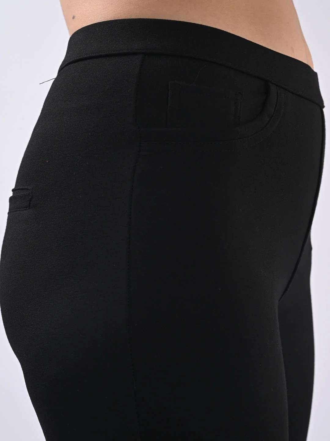 Women Black Flare Treggings - Image 6
