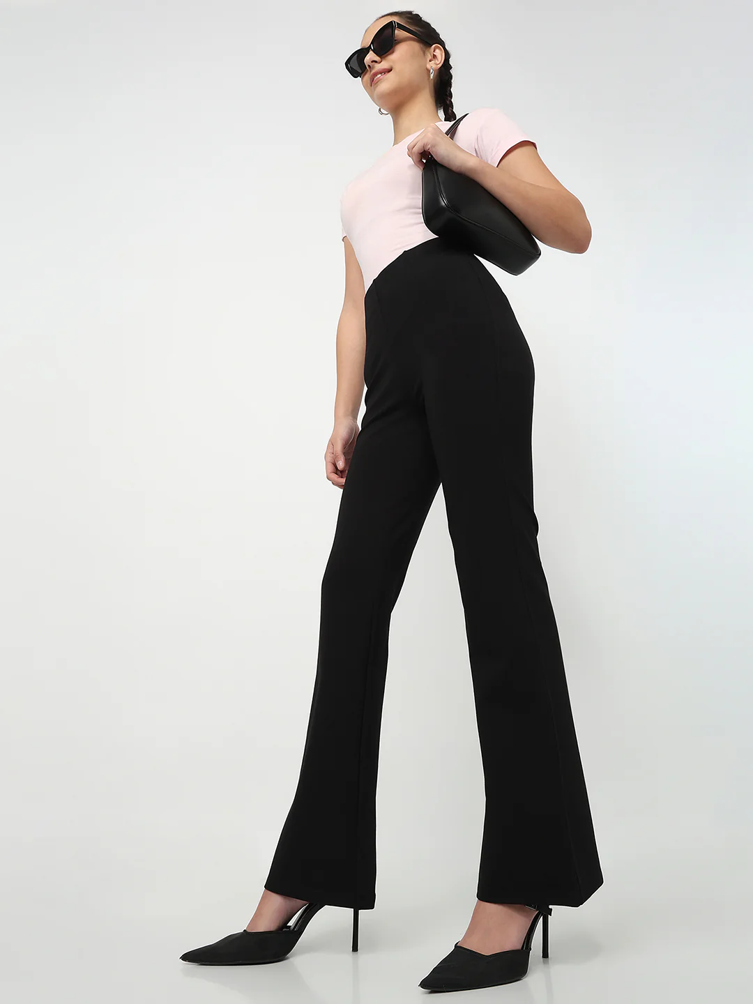 Women Black Flare Treggings