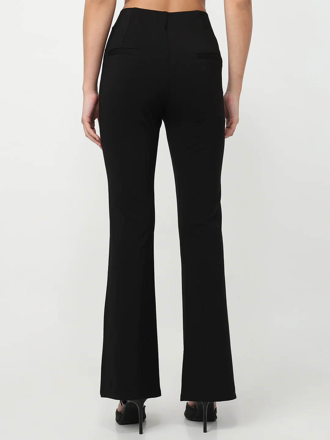 Women Black Flare Treggings - Image 3