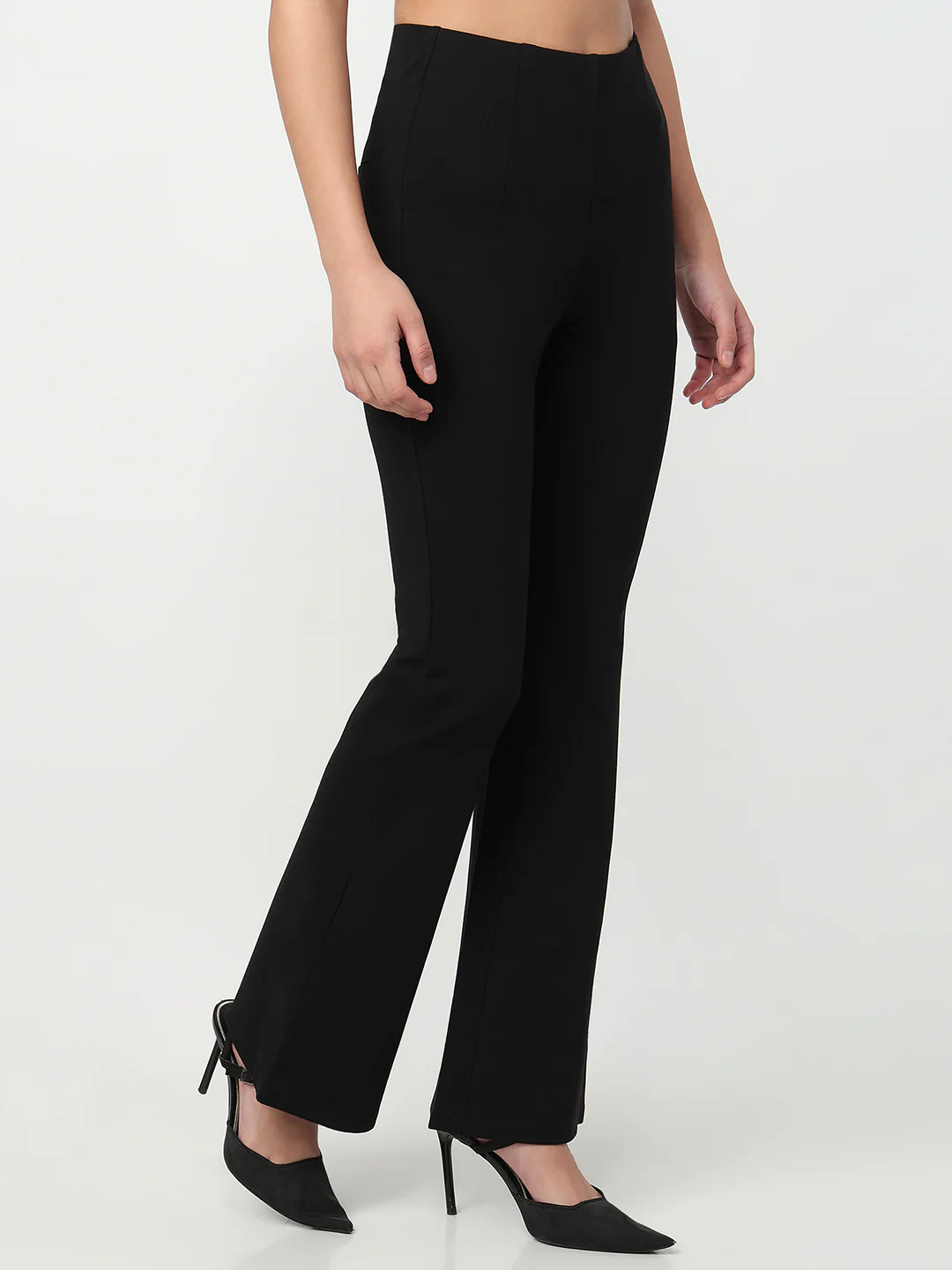 Women Black Flare Treggings - Image 6