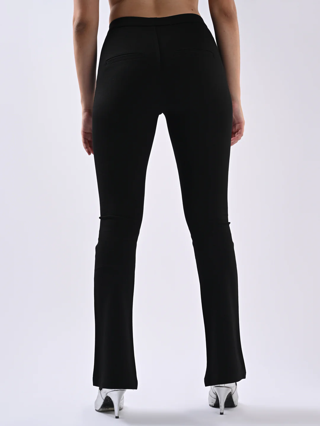 Women Black Flare Treggings - Image 3
