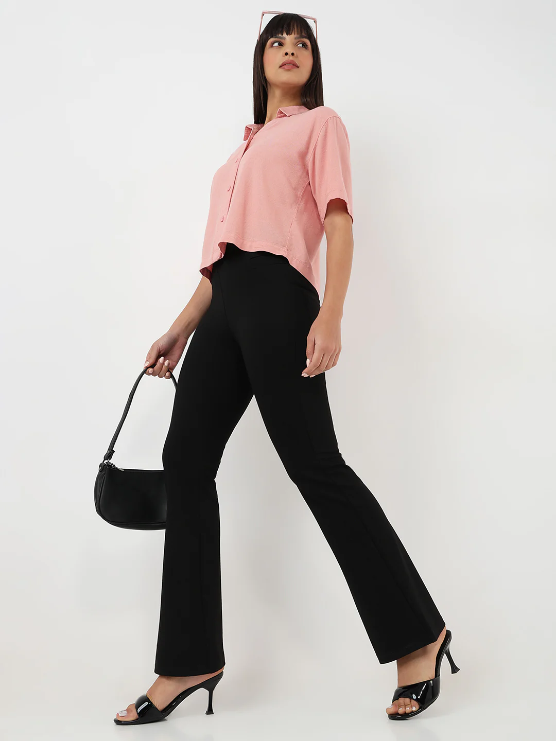 Women Black Flare Treggings