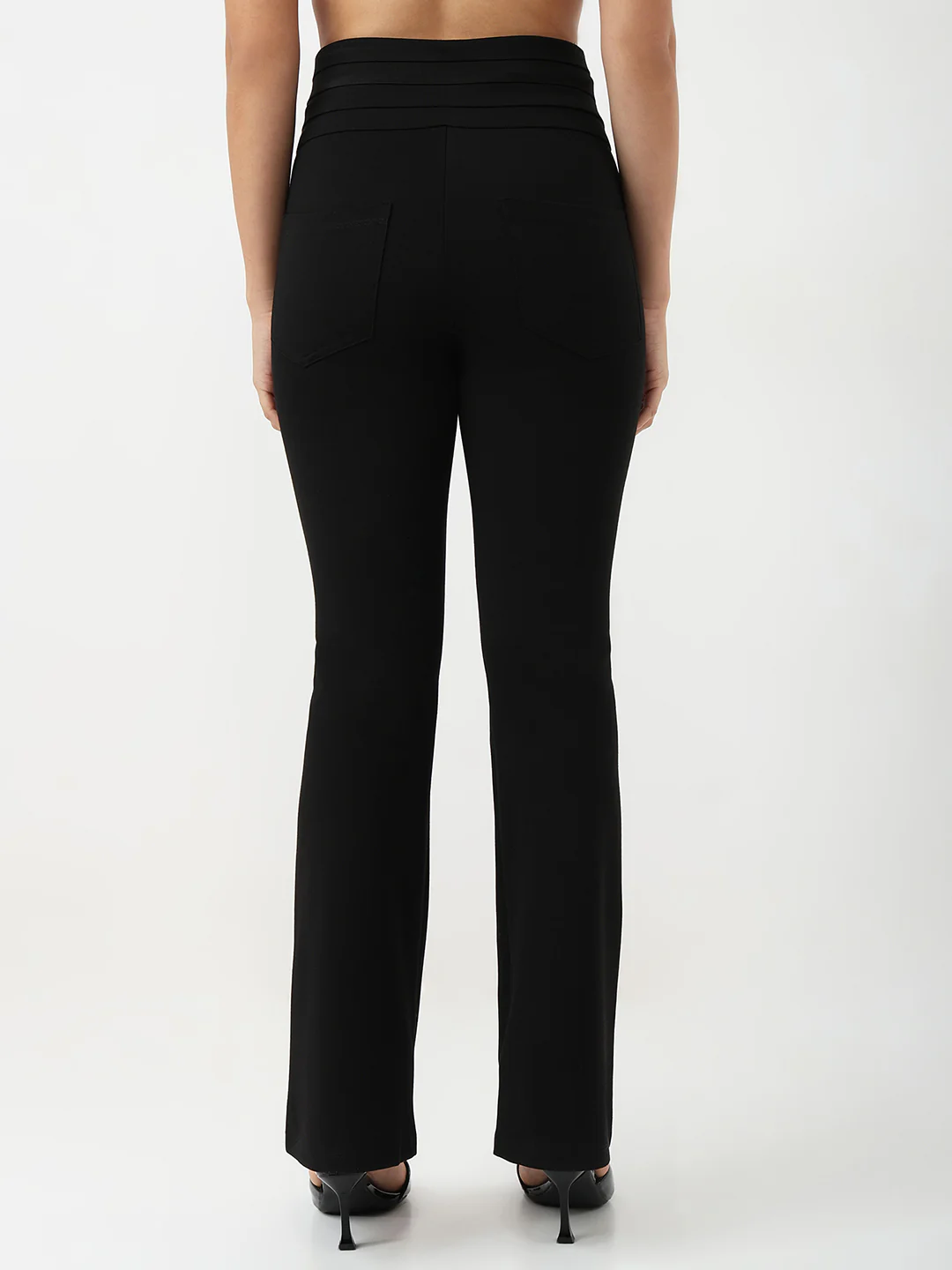 Women Black Flare Treggings - Image 3