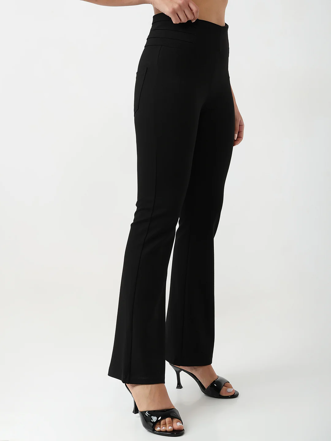 Women Black Flare Treggings - Image 5