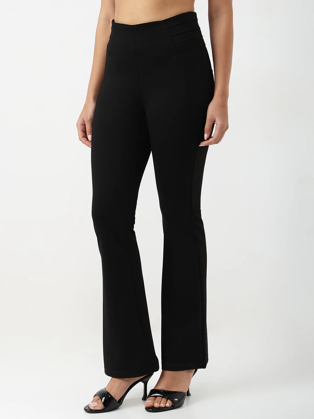 Women Black Flare Treggings - Image 7