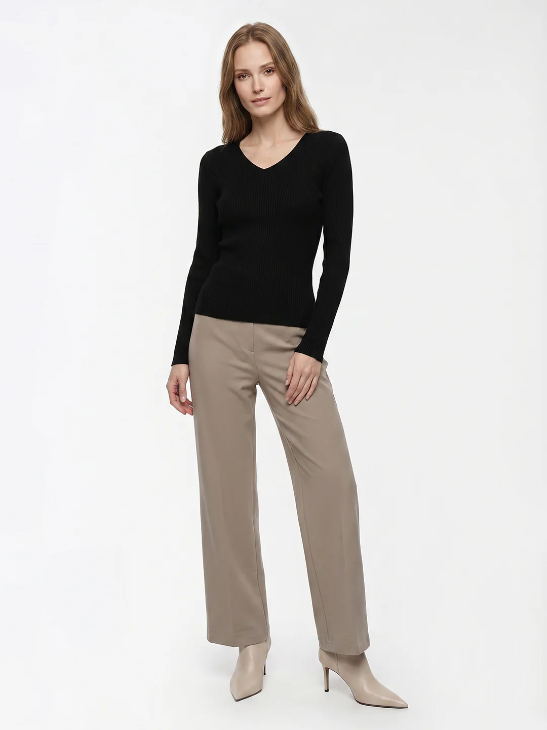 Women Black Flat Knit - Image 4